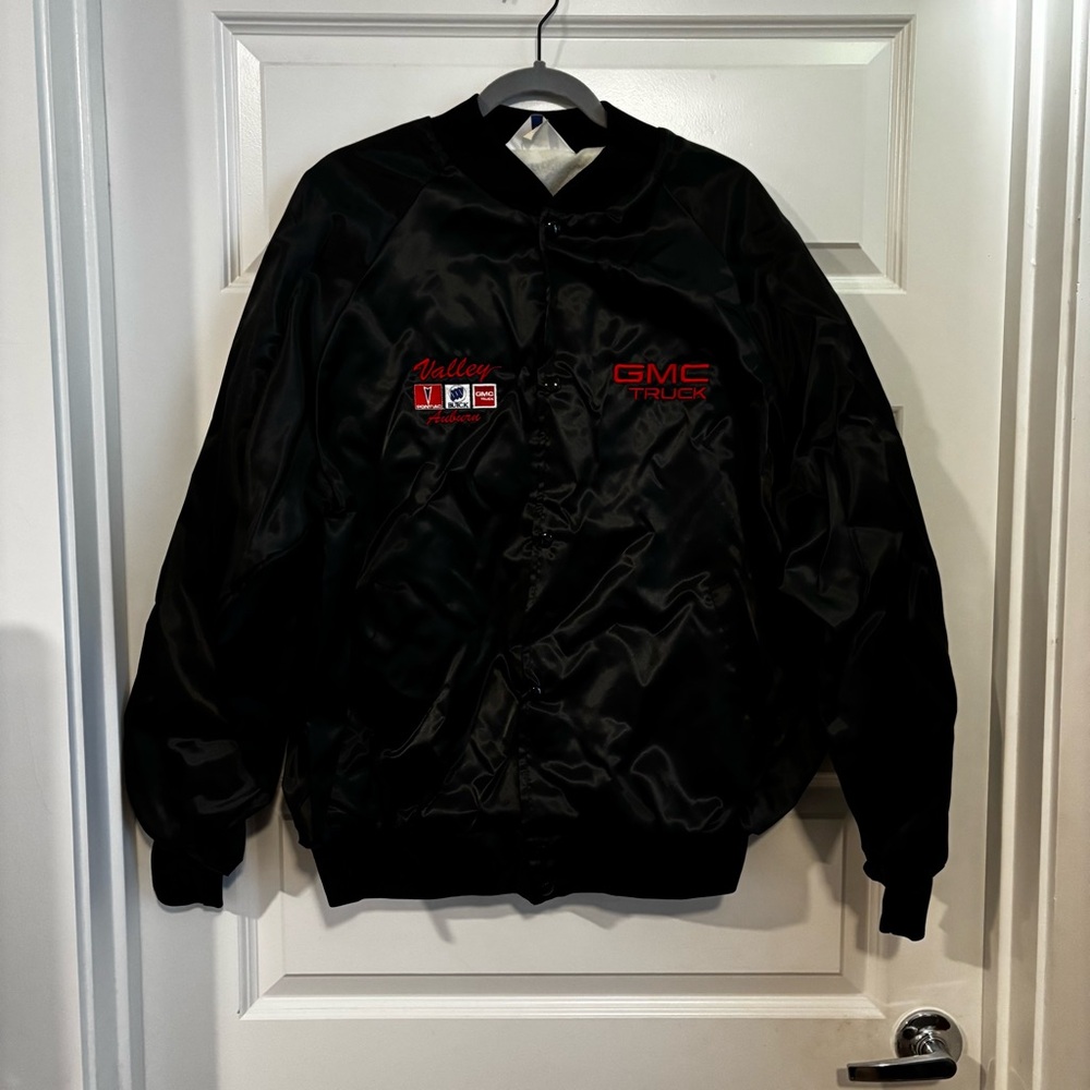 VINTAGE Black GMC Varsity Jacket - Picture 1 of 7